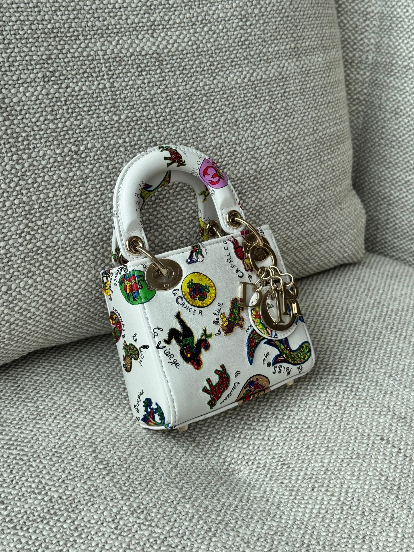 Limited Edition Micro Lady Dior Bag – White Multicolor Embroidered Leather