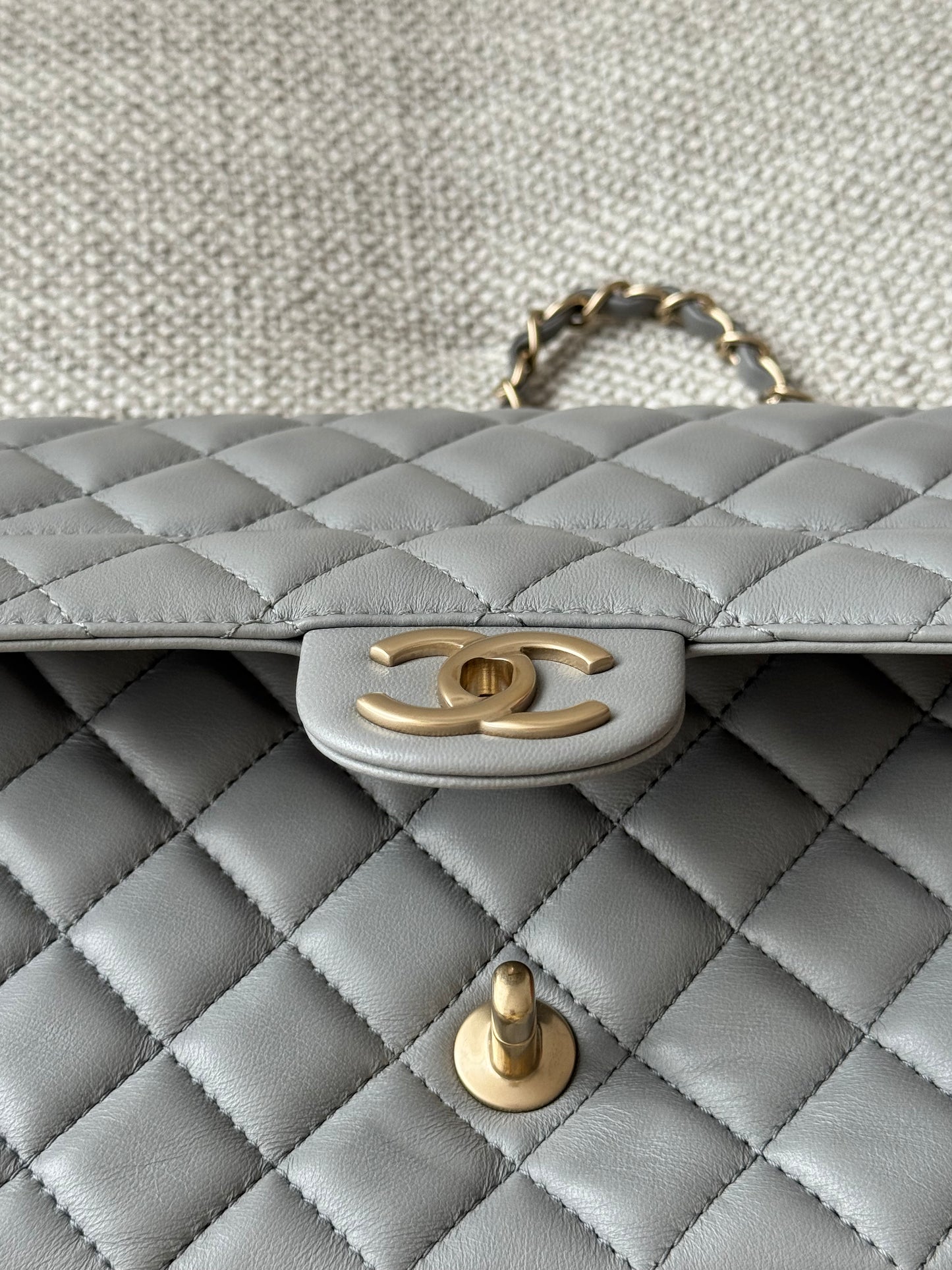 CHANEL Medium Classic Double Flap Bag – Grey Lambskin