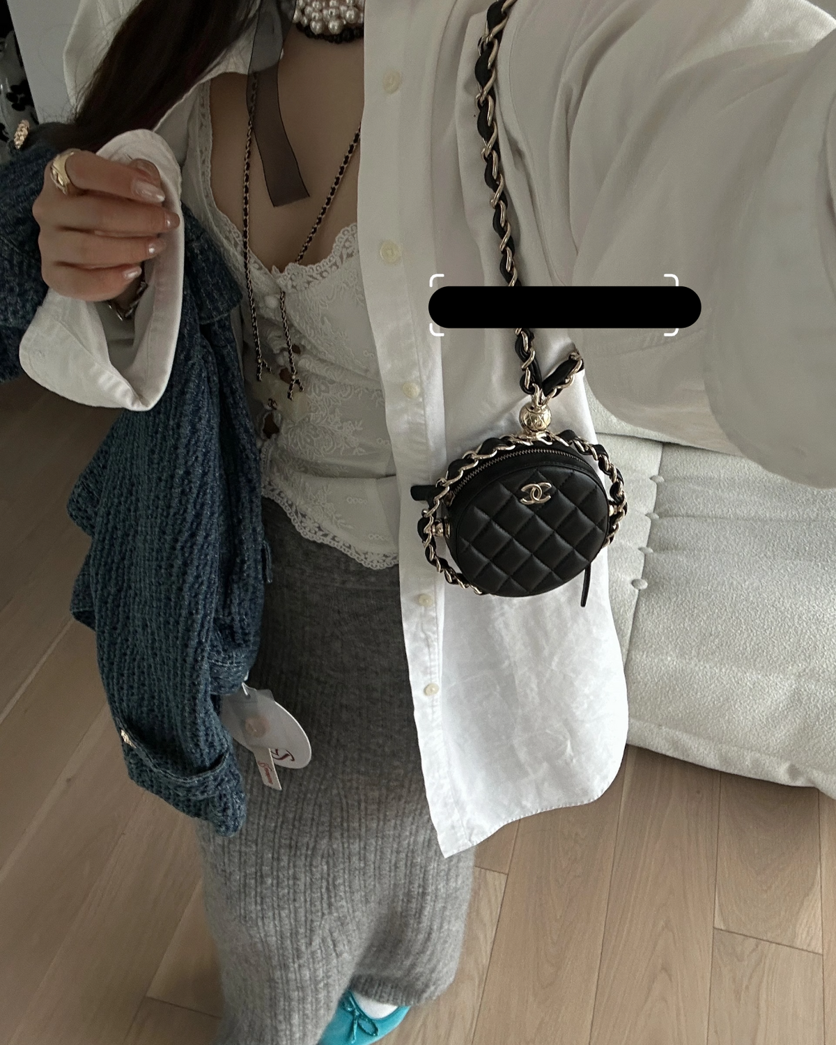 Chanel Round Quilted Handbag – Black Leather with Gold-Tone Hardware