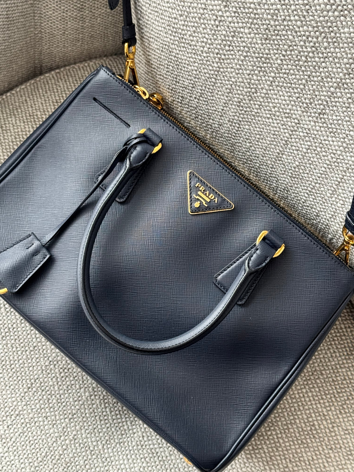 Prada Galleria Medium Saffiano Leather Bag – Dark Blue