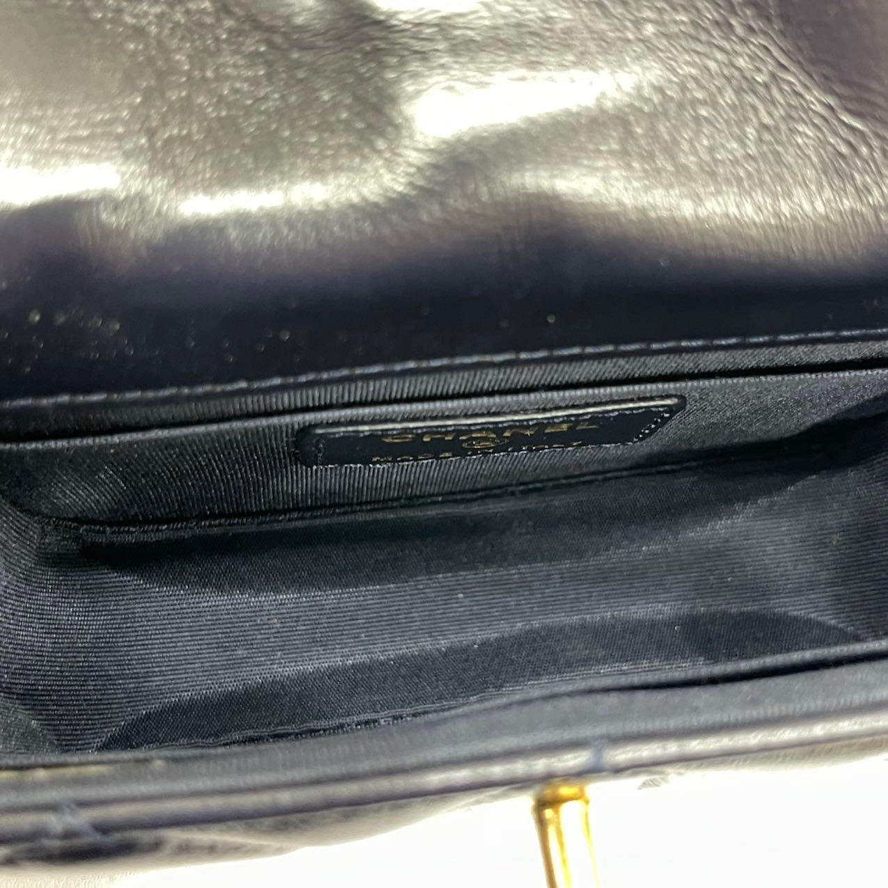 Chanel Flap Coin Purse with Chain Black with GHW Calfskin