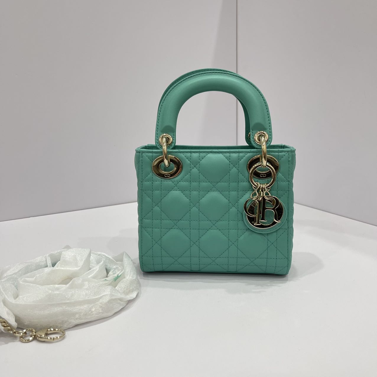 Dior Lambskin My Dior Lady Dior Small Green LGHW