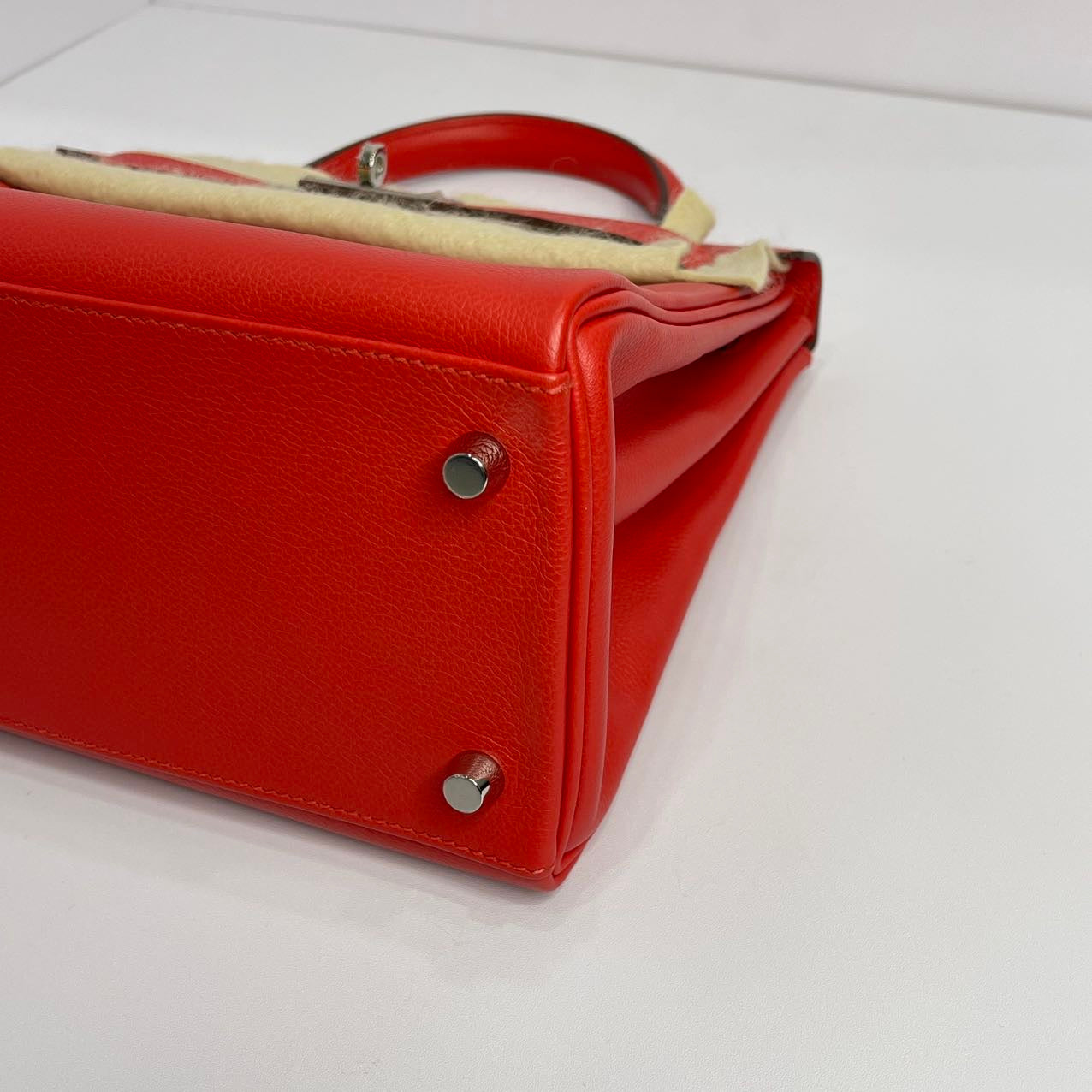 Hermes Kelly 28 Rouge Pivoine S5 Stamp X