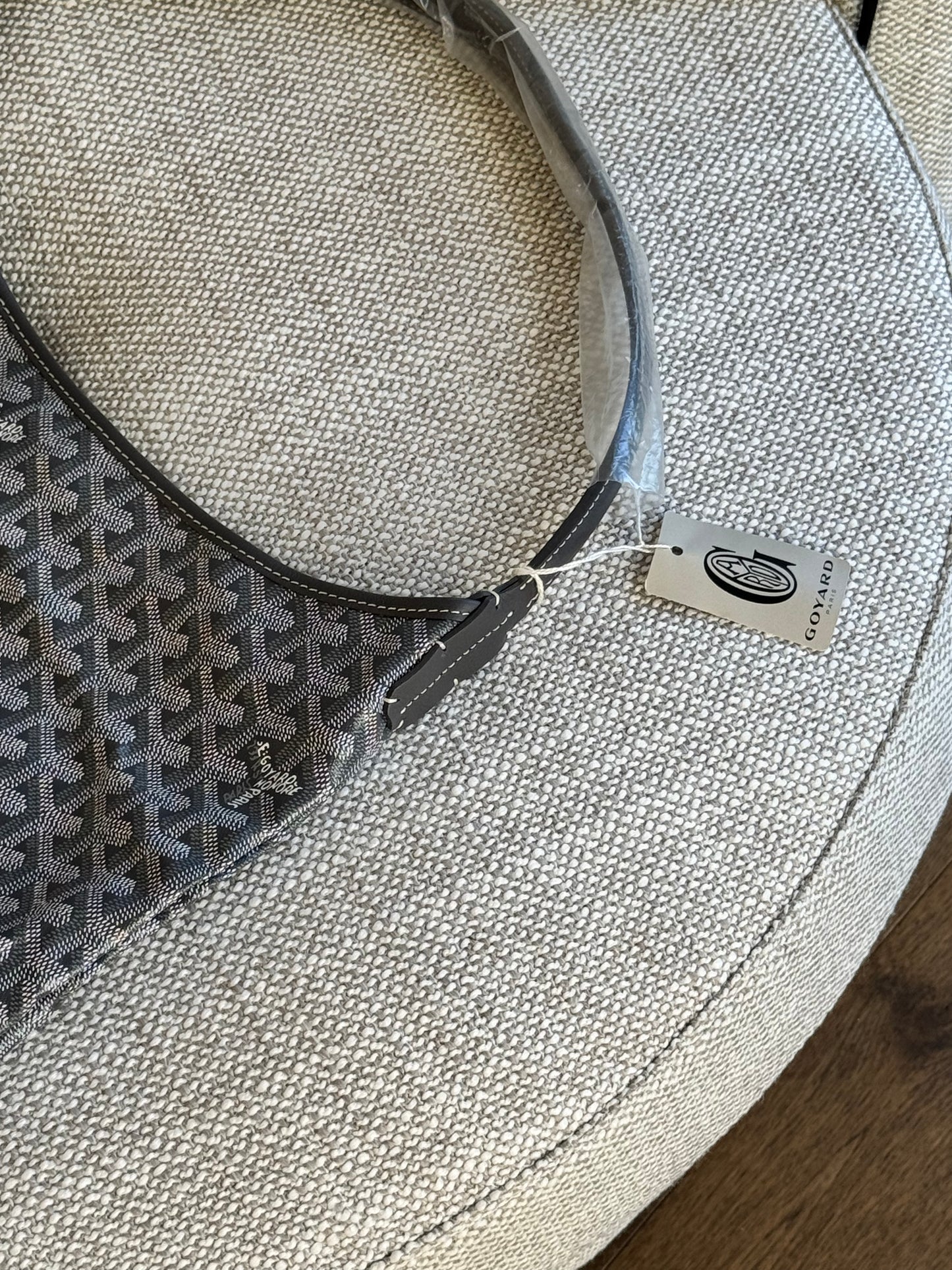 Goyard Black Goyardine Shoulder Tote Bag with Pouch