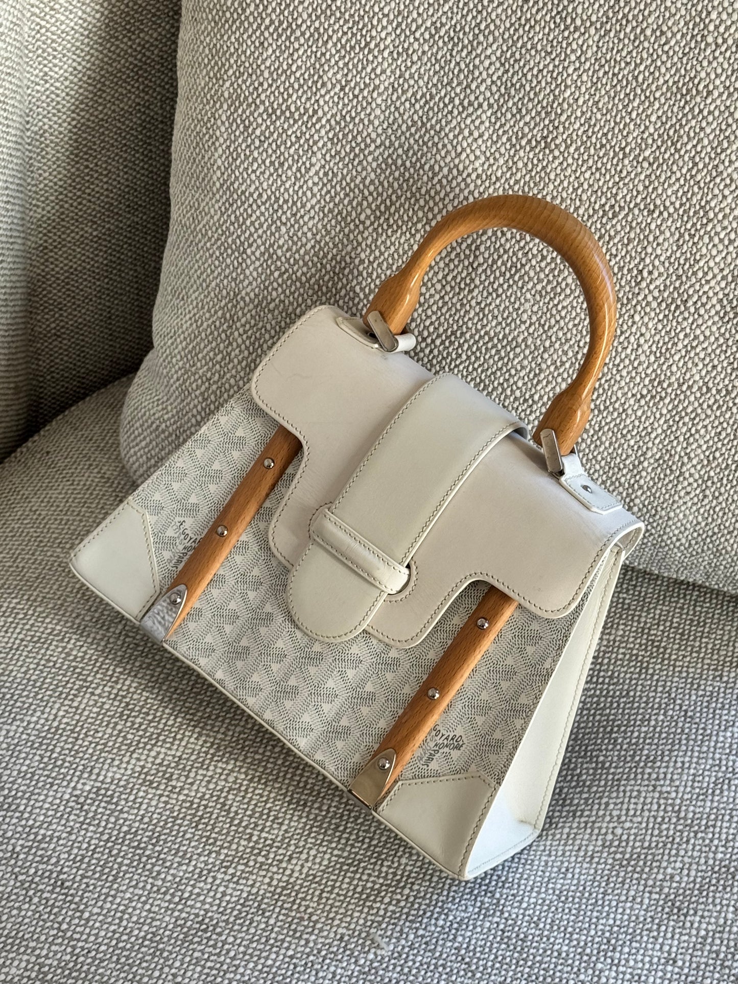 Goyard Saïgon Structured Small Bag White