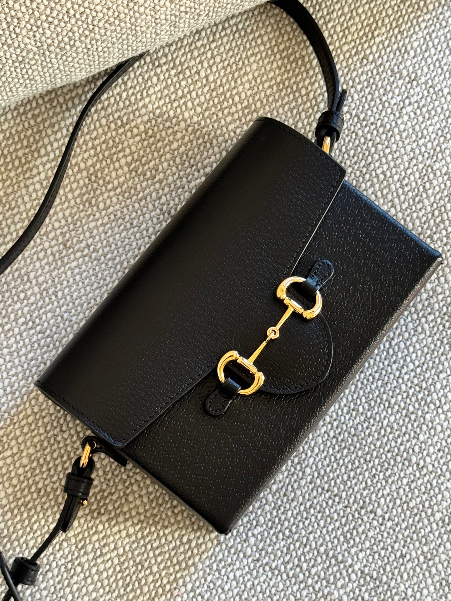 Gucci Horsebit 1955 Black Leather Shoulder Bag