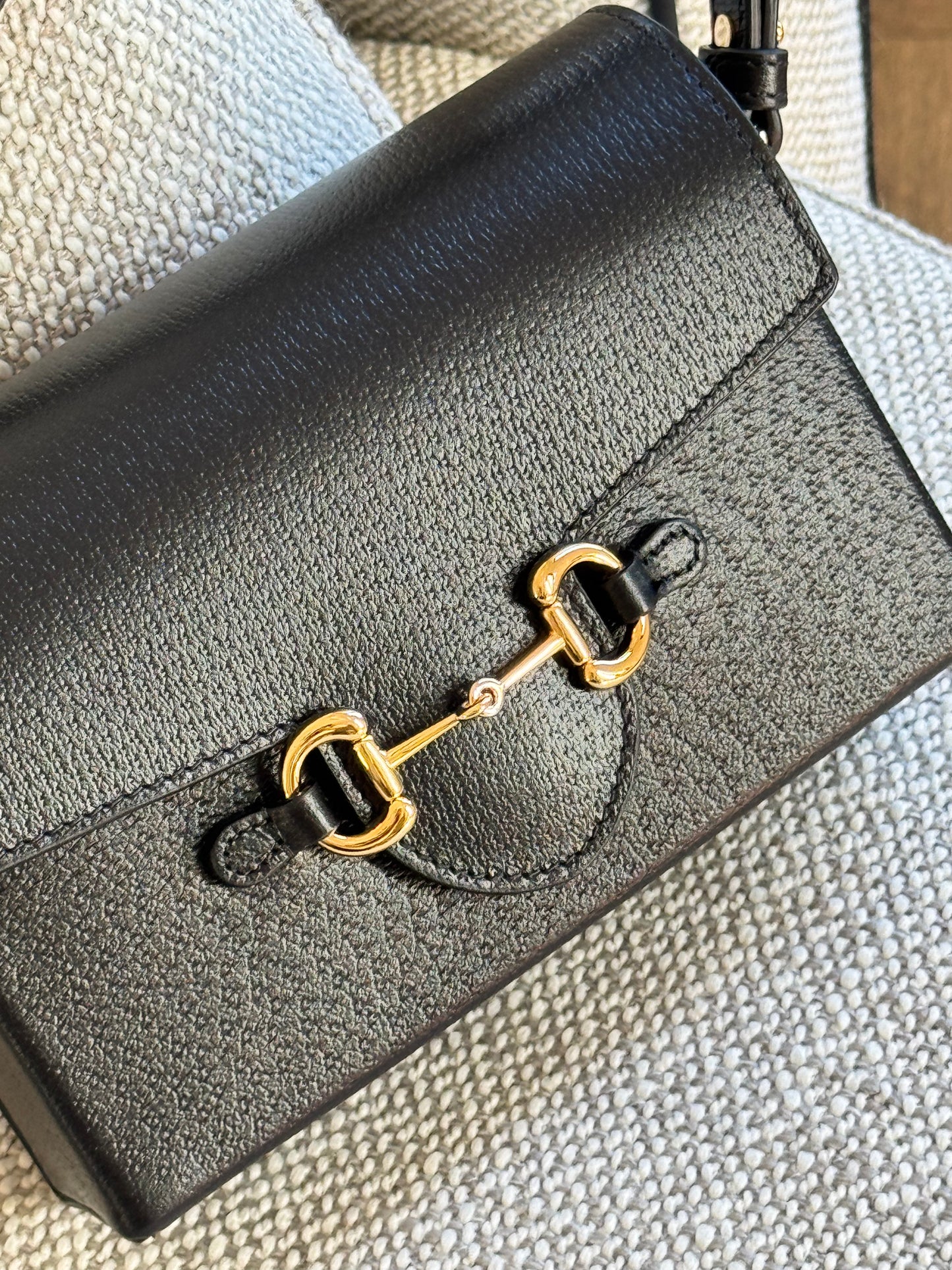 Gucci Horsebit 1955 Black Leather Shoulder Bag