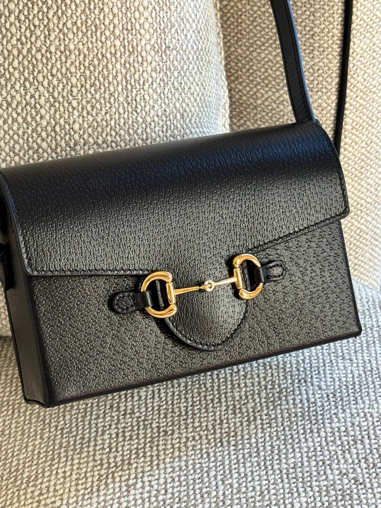Gucci Horsebit 1955 Black Leather Shoulder Bag