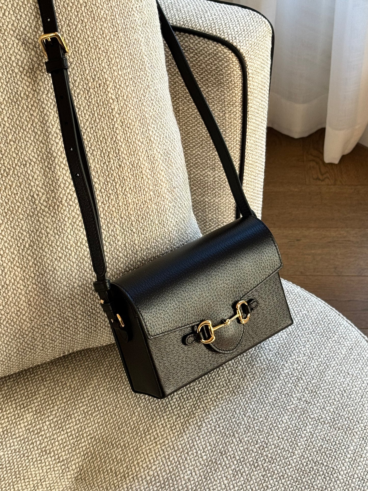 Gucci Horsebit 1955 Black Leather Shoulder Bag