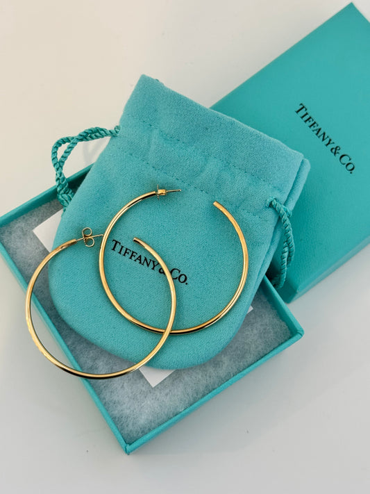 Tiffany & Co. Large Hoop Earrings – 18K Gold, Unworn