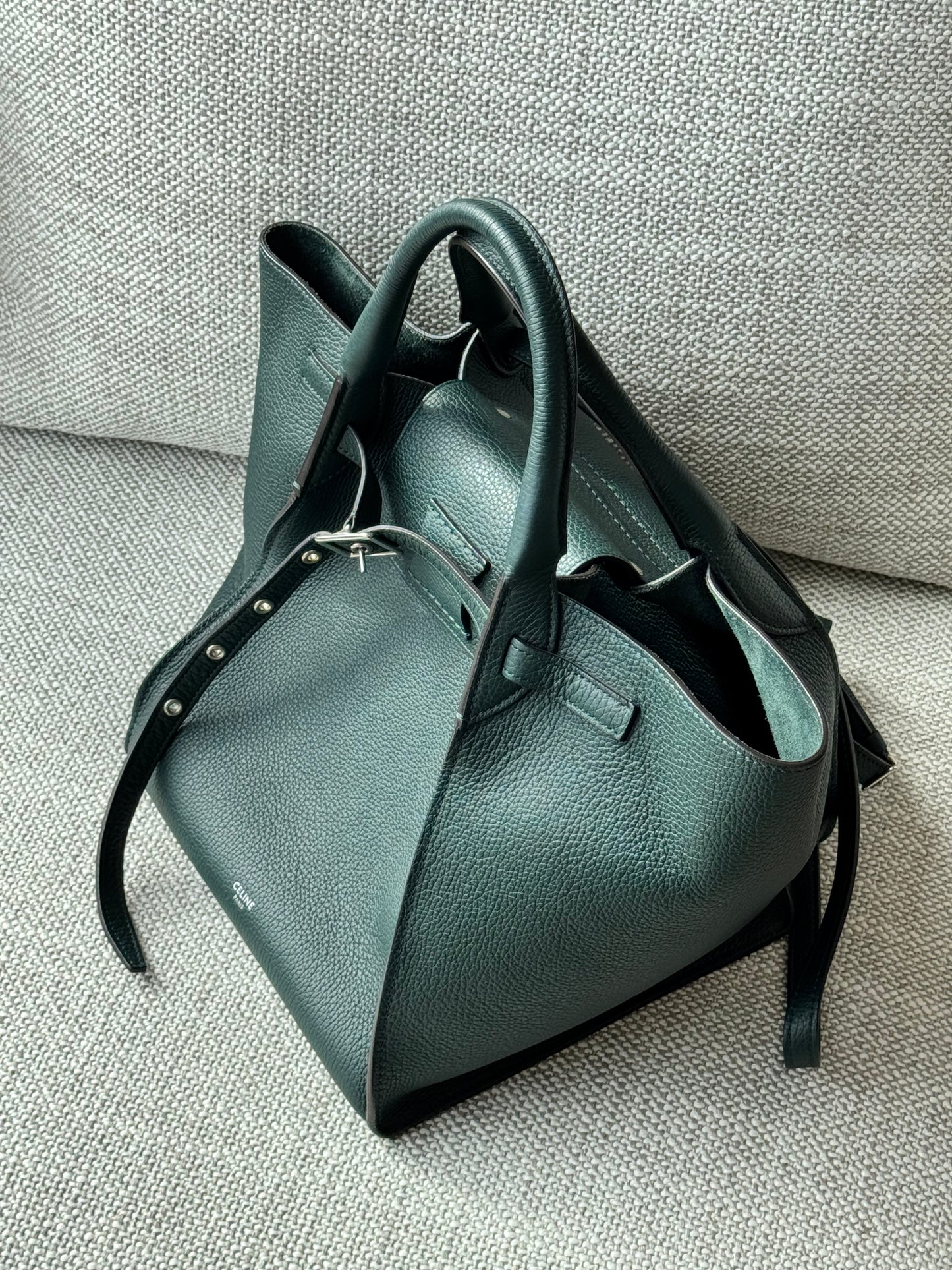 Medium Big Bag in Supple Grained Calfskin – Dark Green