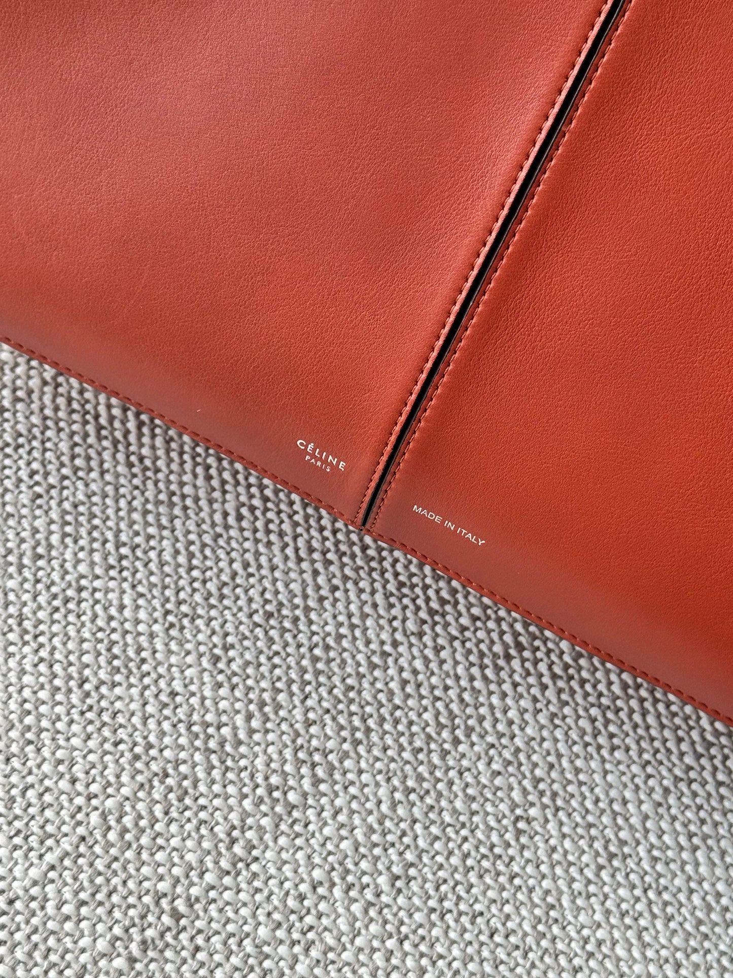 CELINE  Medium Tri-Fold Tote Bag – Terracotta Smooth Calfskin