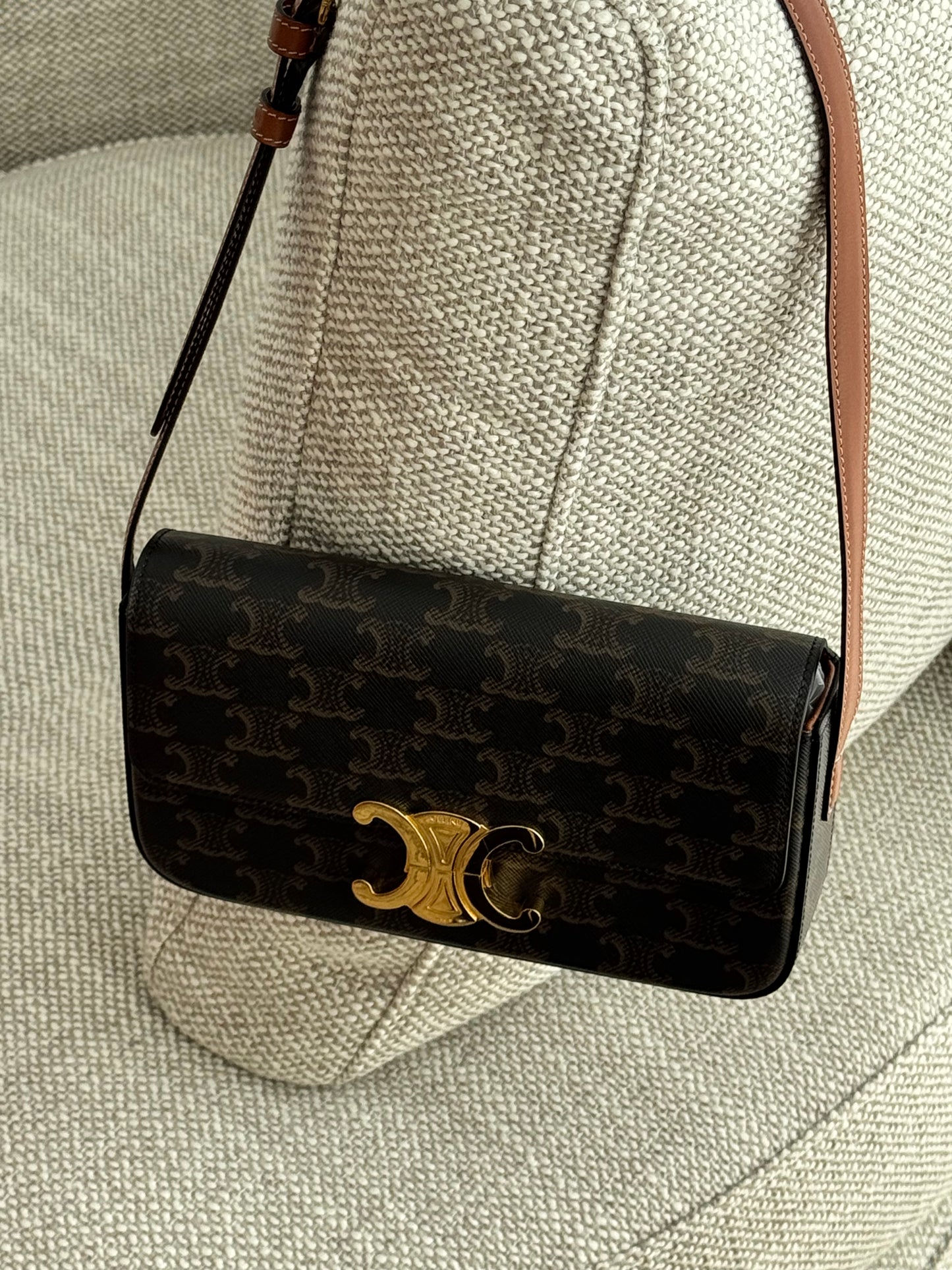 Celine Triomphe Shoulder Bag in Triomphe Canvas