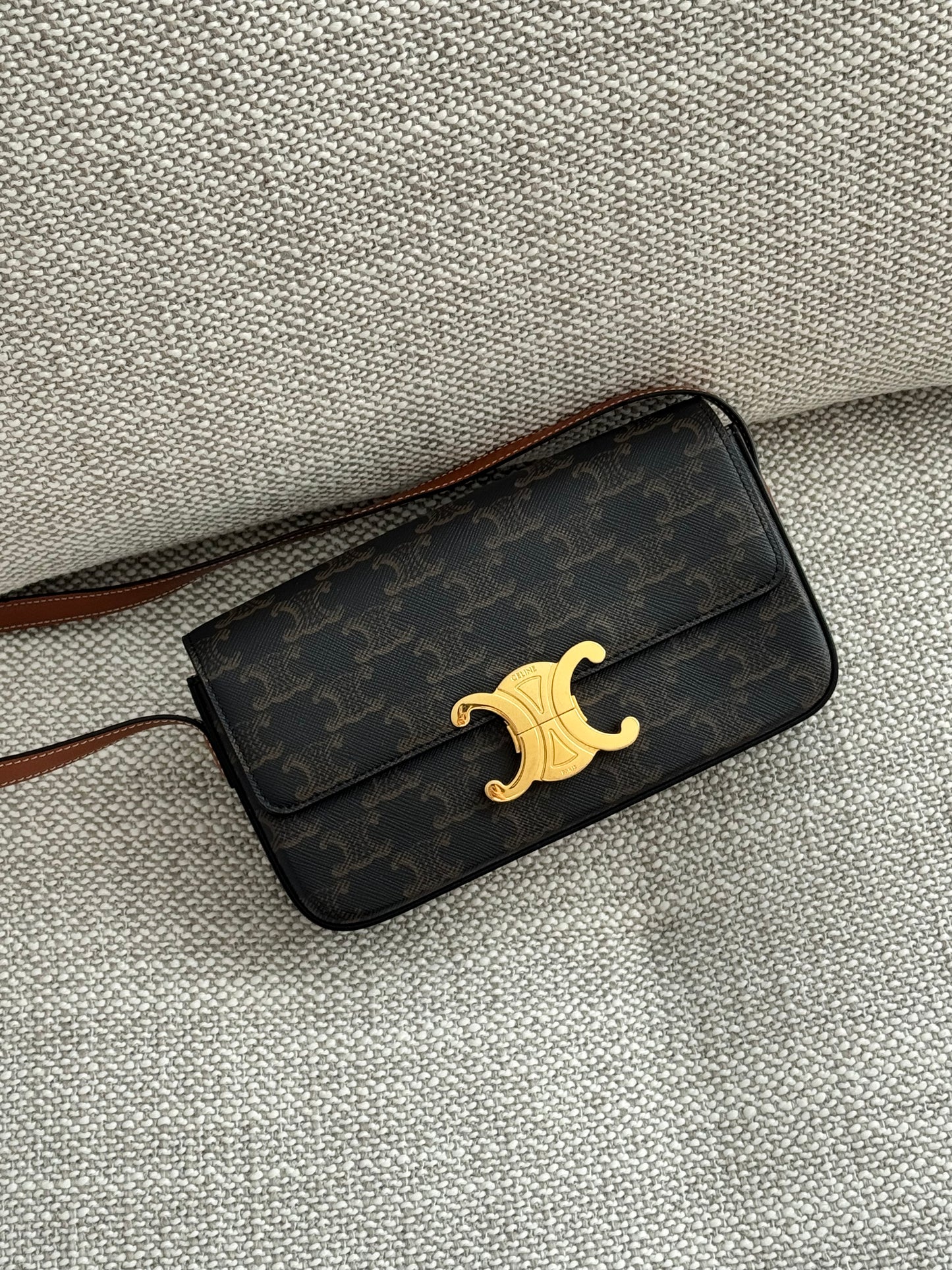 Celine Triomphe Shoulder Bag in Triomphe Canvas