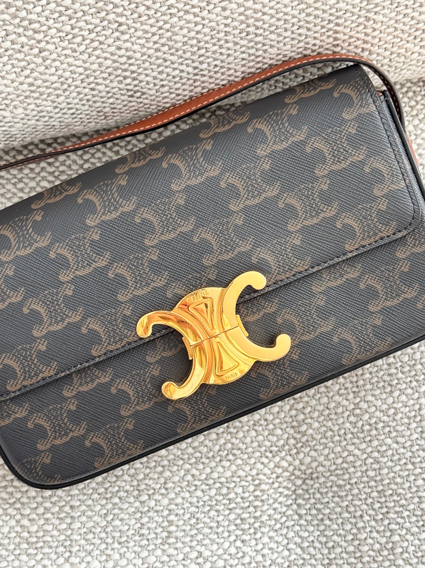 Celine Triomphe Shoulder Bag in Triomphe Canvas