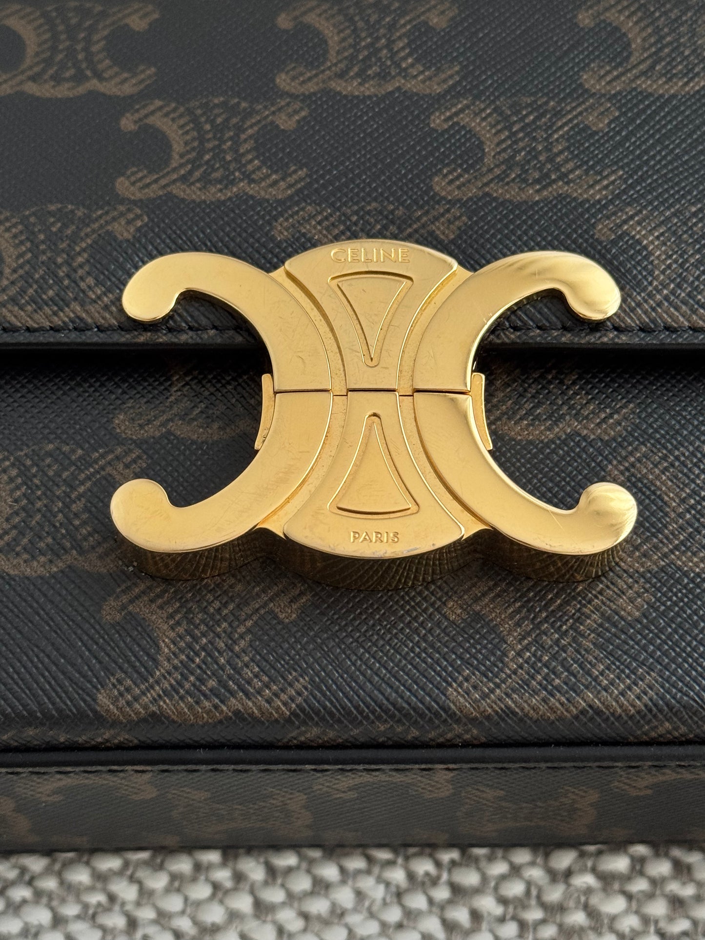 Celine Triomphe Shoulder Bag in Triomphe Canvas