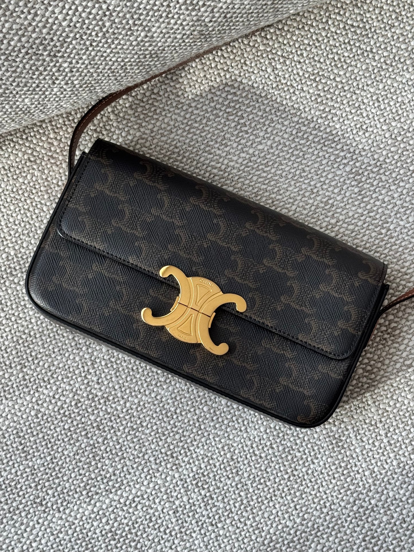 Celine Triomphe Shoulder Bag in Triomphe Canvas
