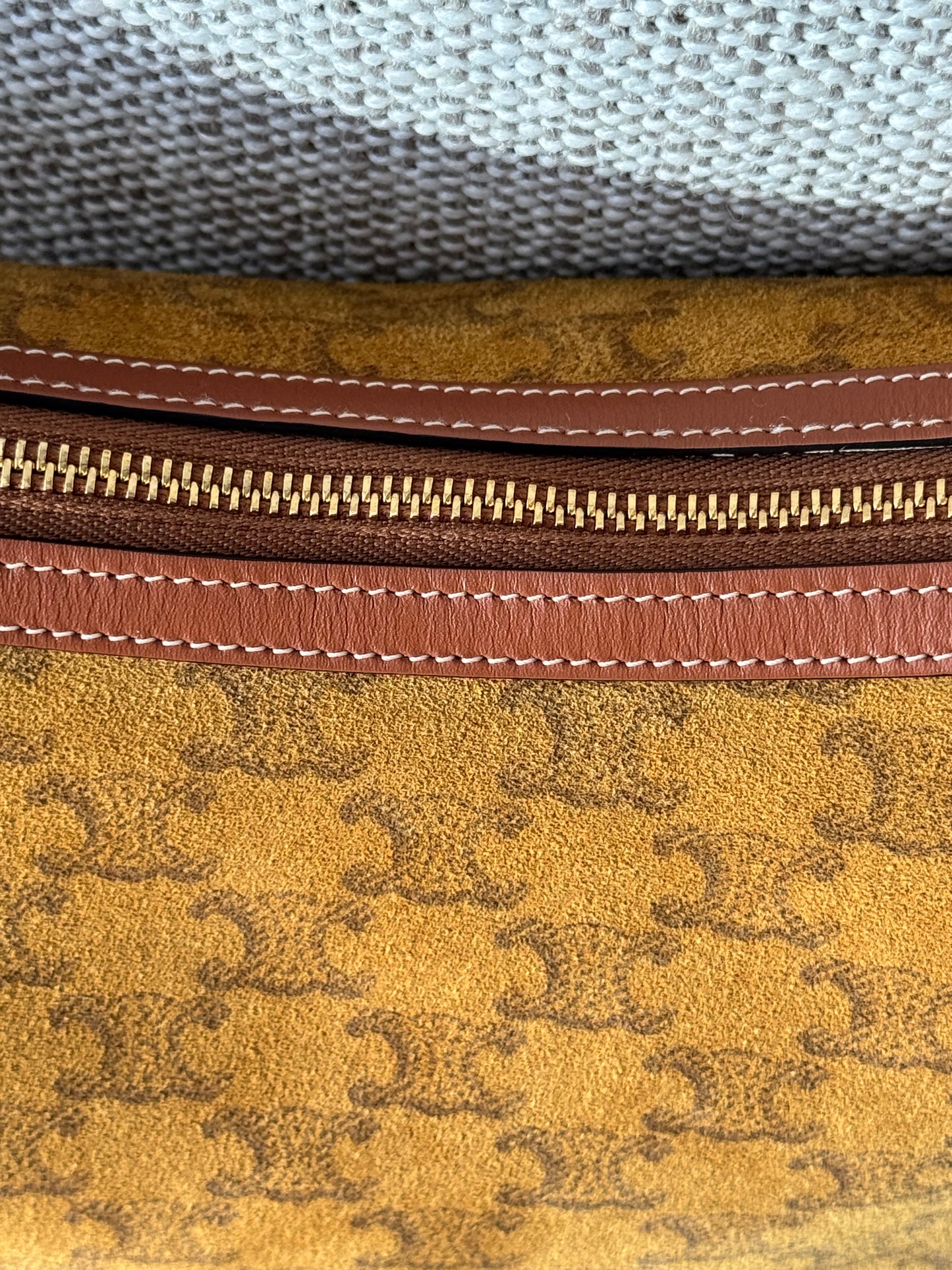 CELINE Vintage Macadam Suede Shoulder Bag – Camel Brown