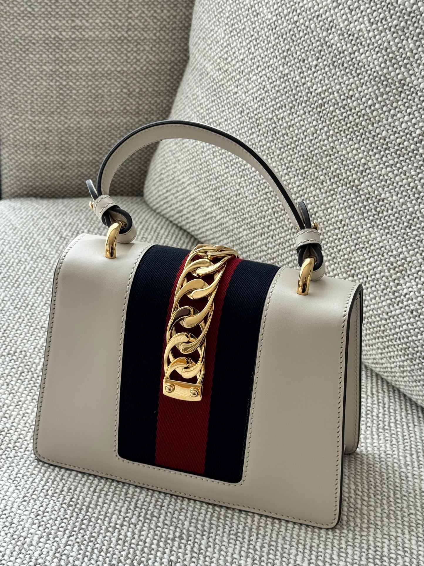 Gucci Sylvie Mini Leather Top Handle Bag
