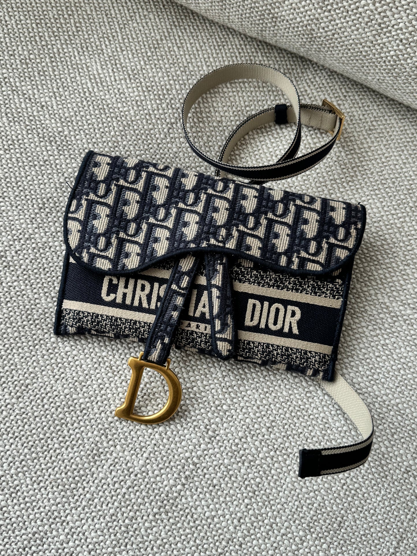 Dior Saddle Belt Pouch Oblique Jacquard