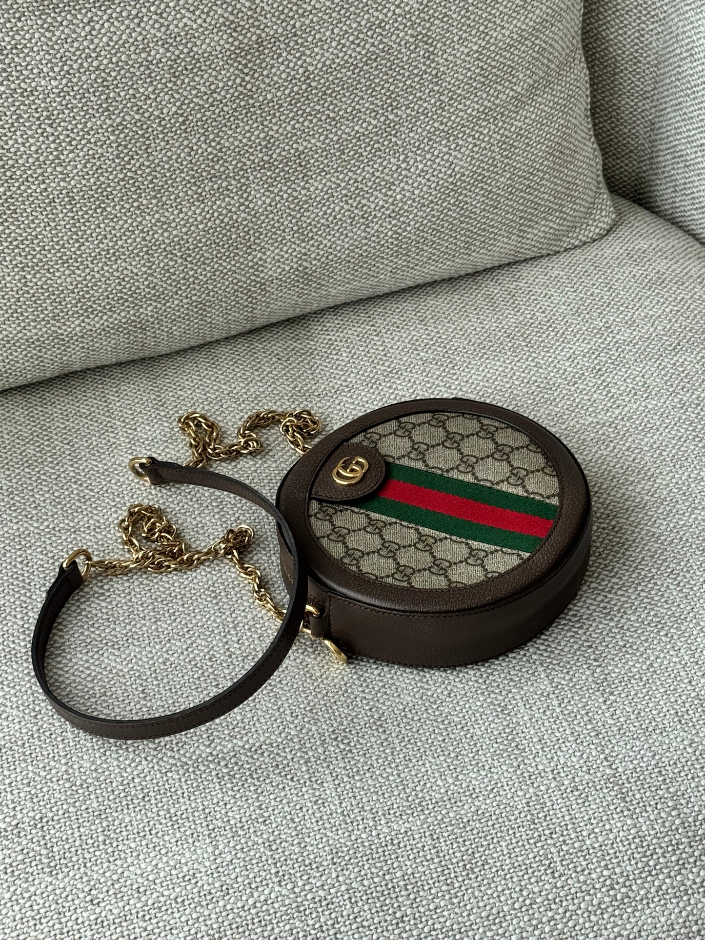 Gucci Ophidia GG Supreme Round Mini Shoulder Bag