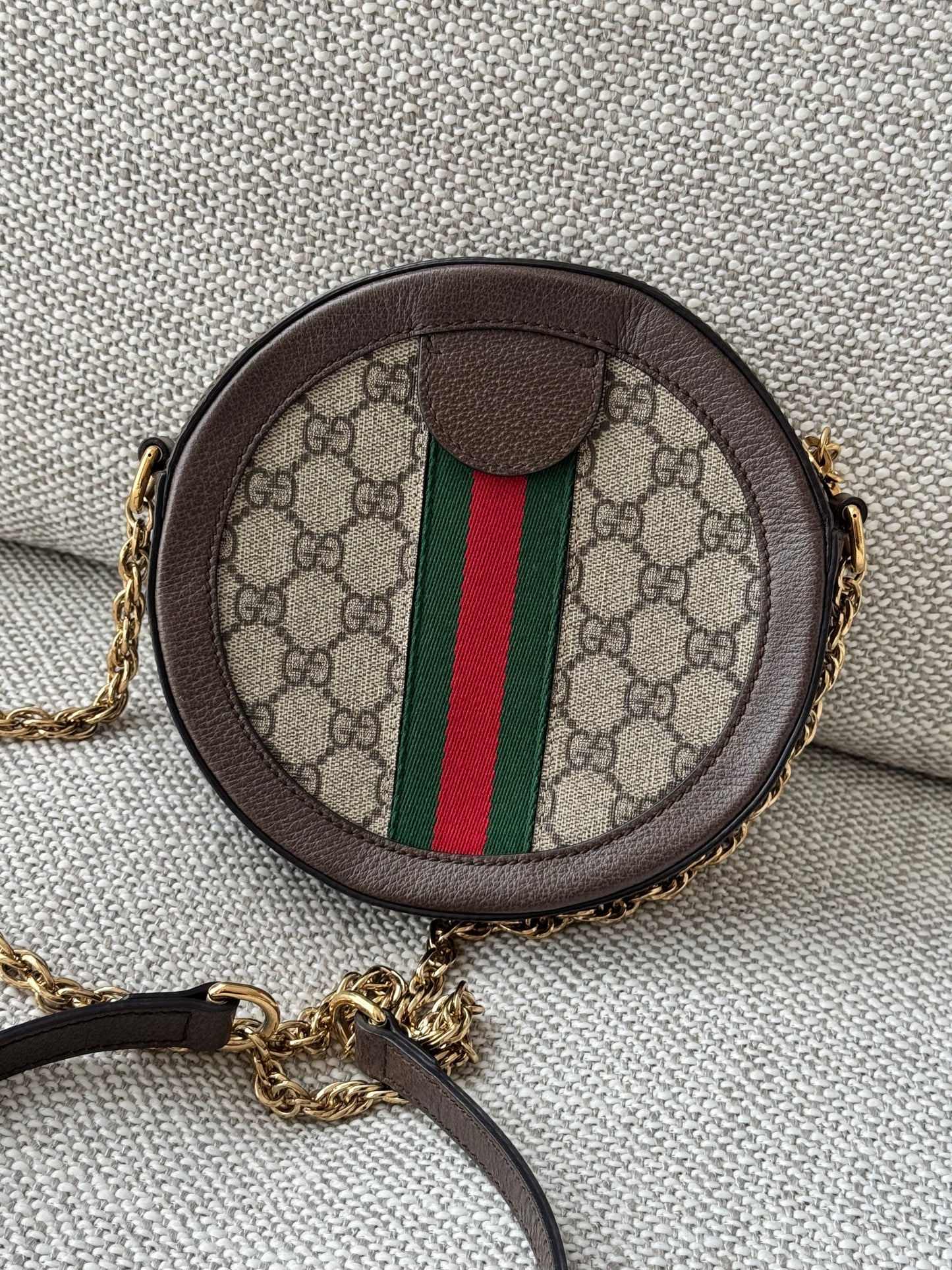 Gucci Ophidia GG Supreme Round Mini Shoulder Bag