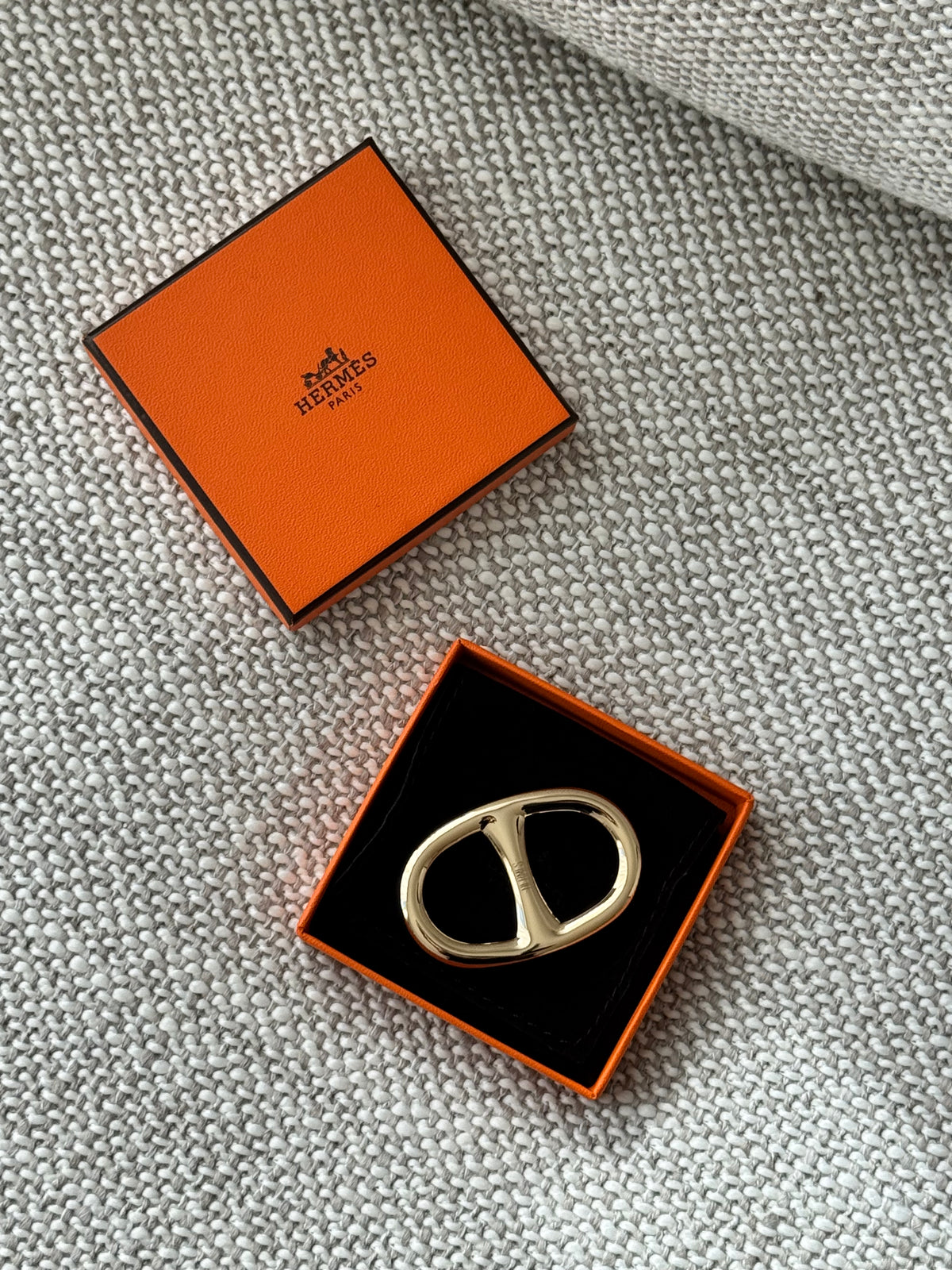Hermès Chaine d'Ancre Brooch Gold
