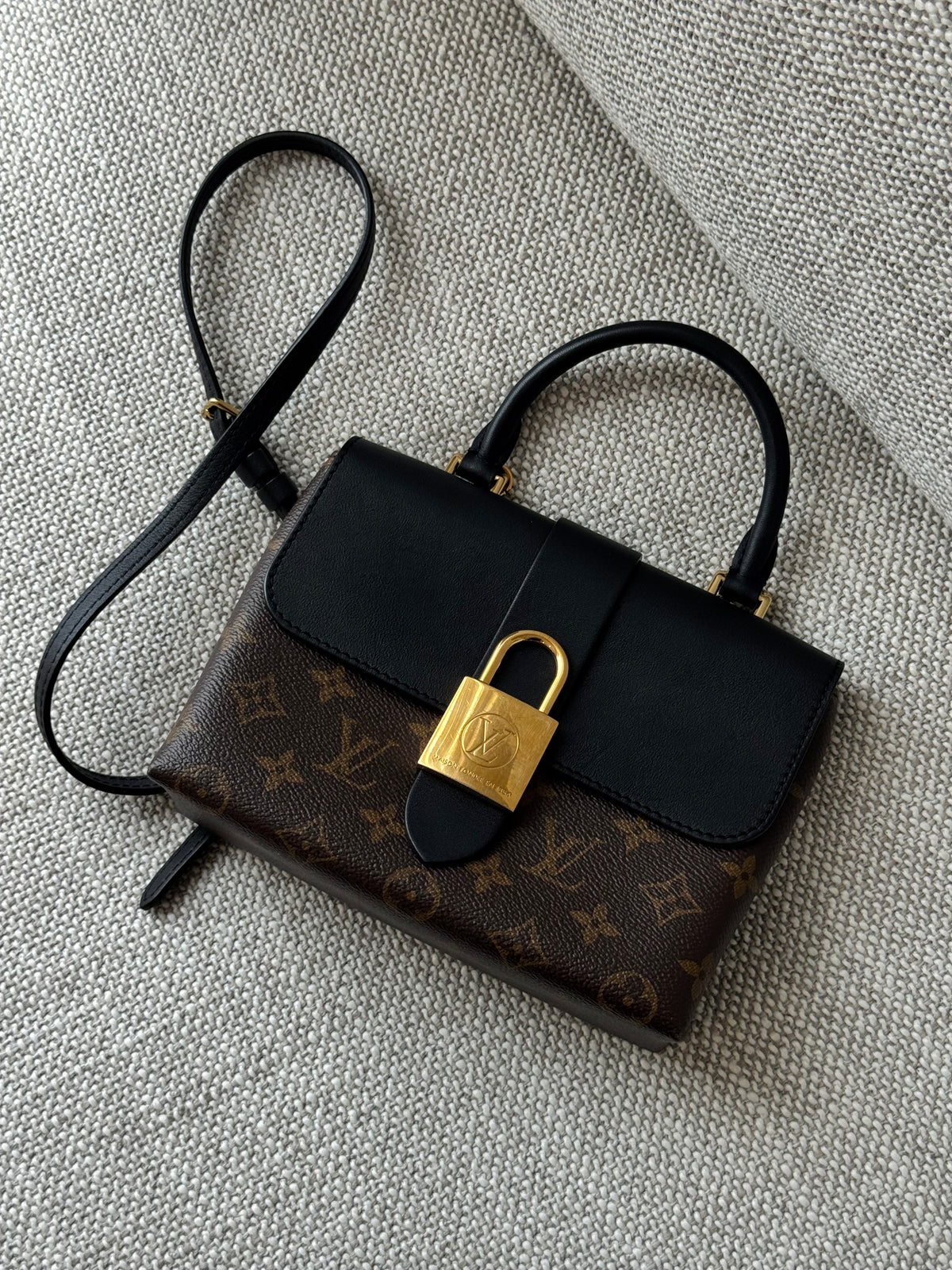 Louis Vuitton Locky BB Monogram Canvas & Black Leather Bag