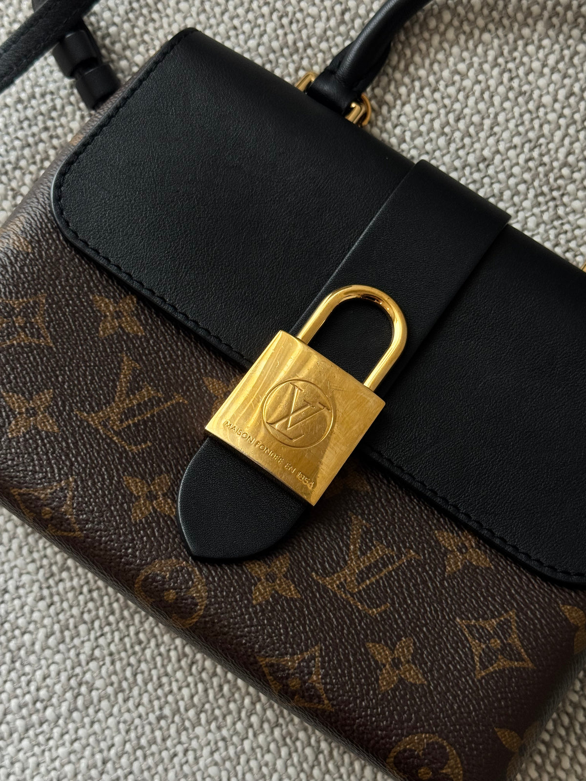 Louis Vuitton Locky BB Monogram Canvas & Black Leather Bag