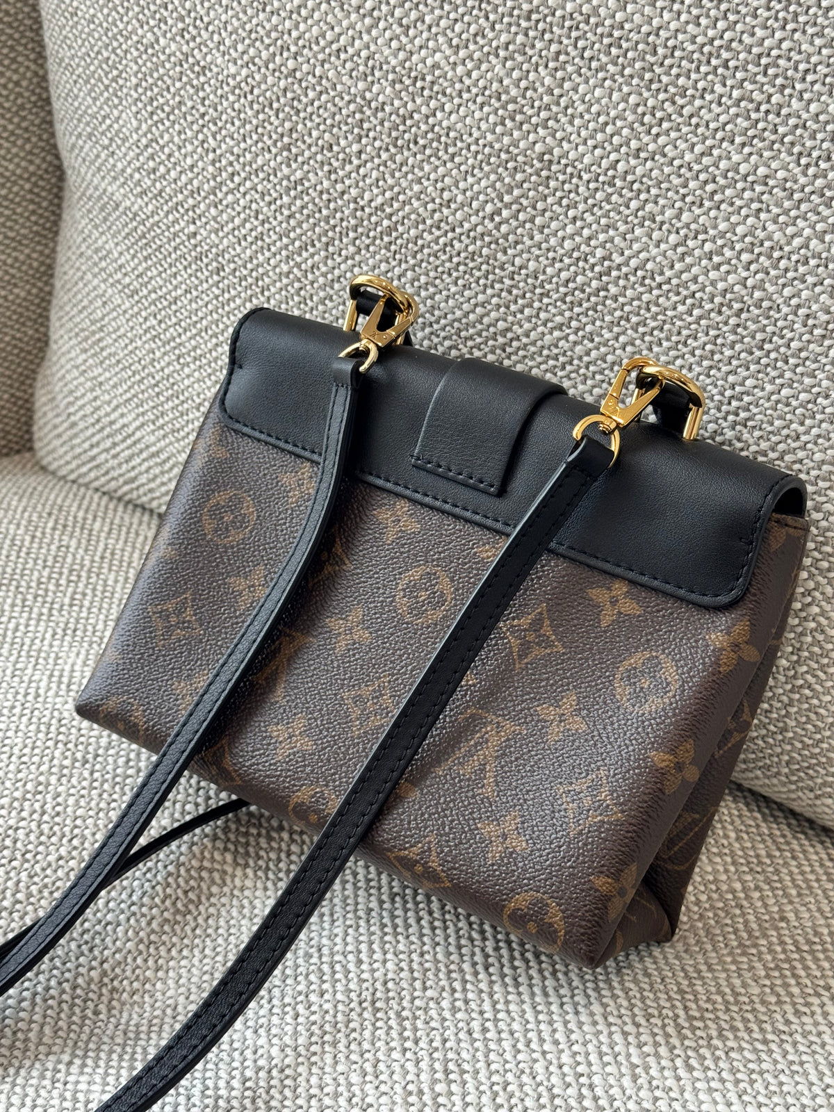 Louis Vuitton Locky BB Monogram Canvas & Black Leather Bag