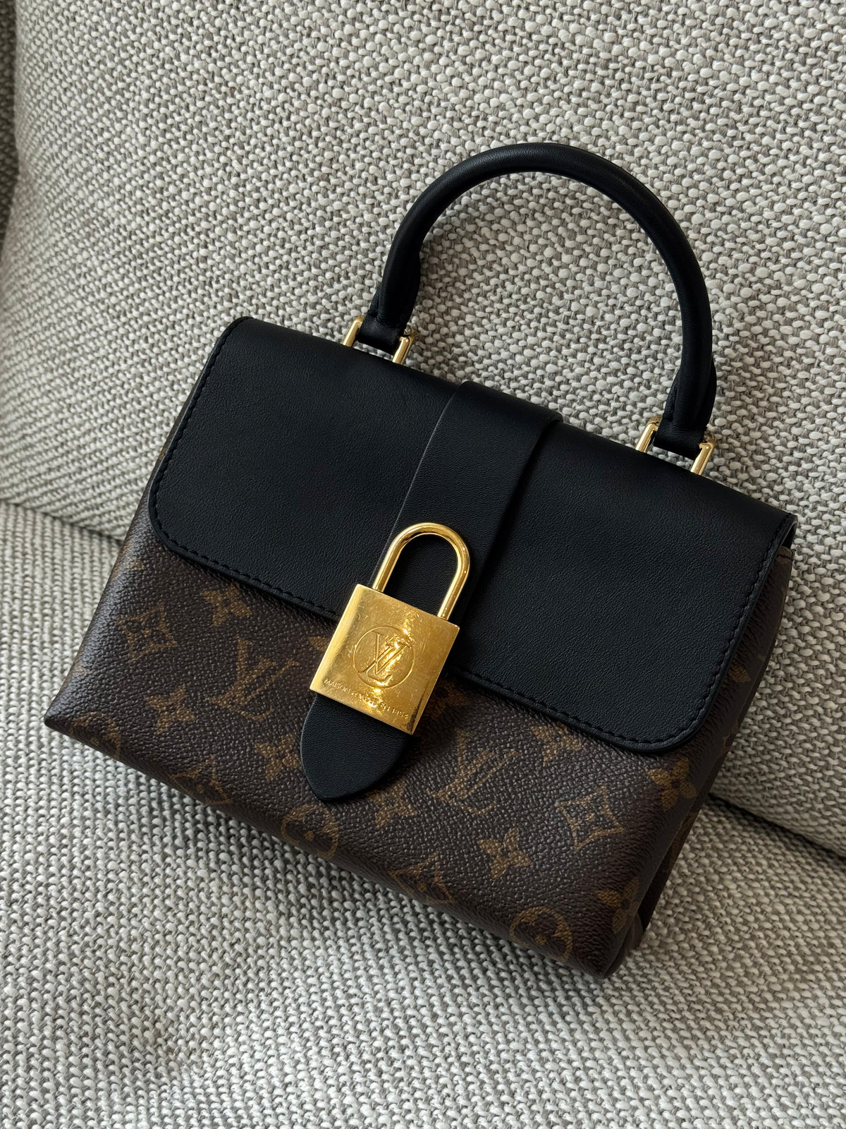 Louis Vuitton Locky BB Monogram Canvas & Black Leather Bag