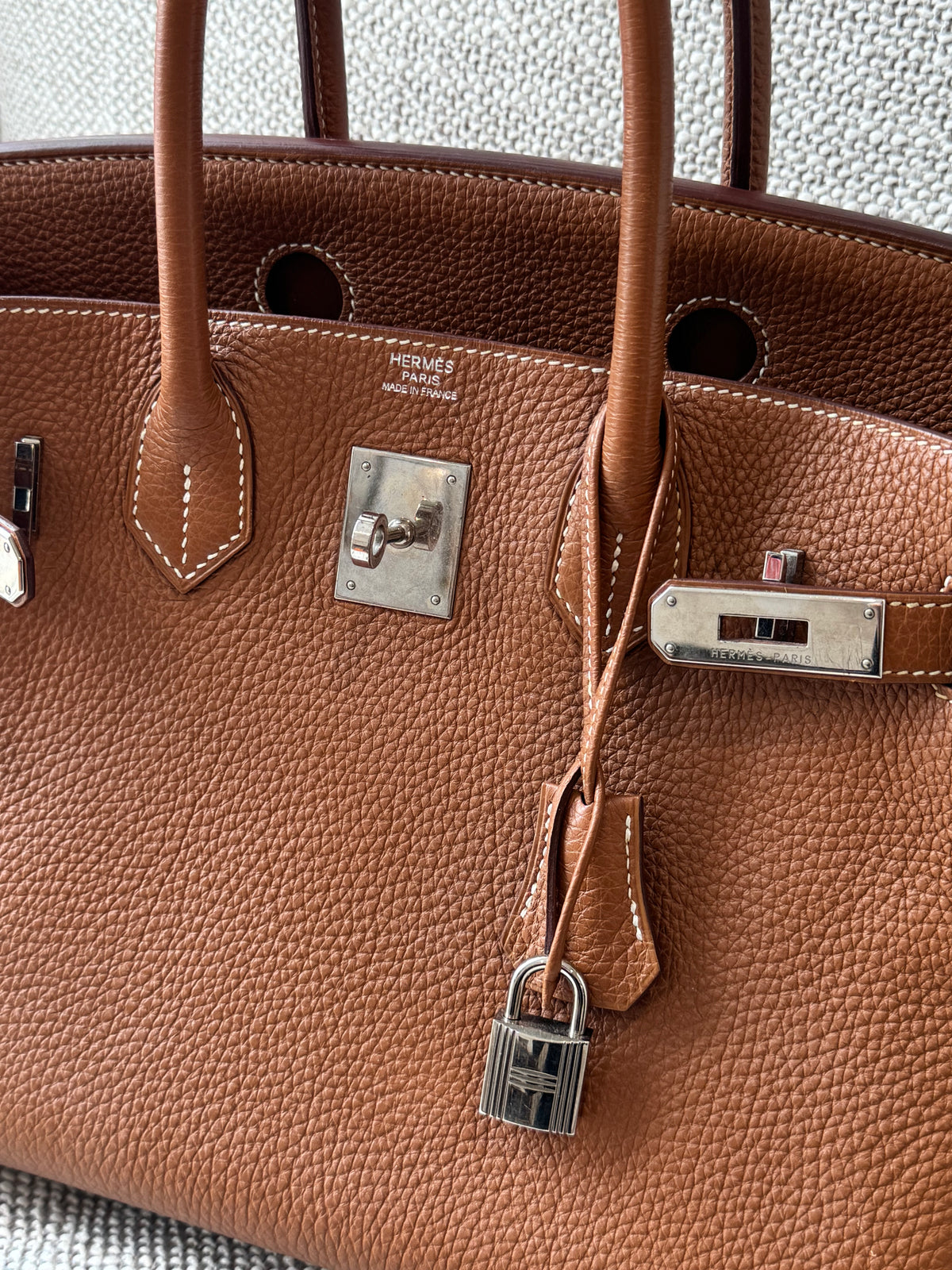 Hermès Birkin 30 Togo Leather Gold Handbag