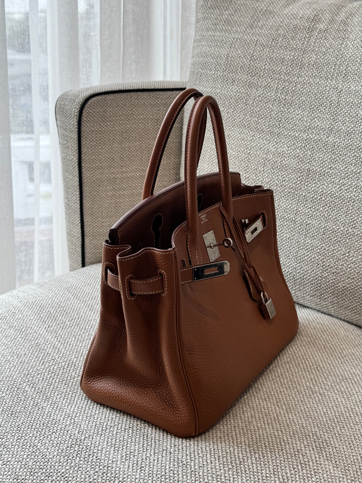 Hermès Birkin 30 Togo Leather Gold Handbag