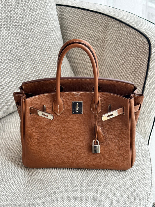 Hermès Birkin 30 Togo Leather Gold Handbag