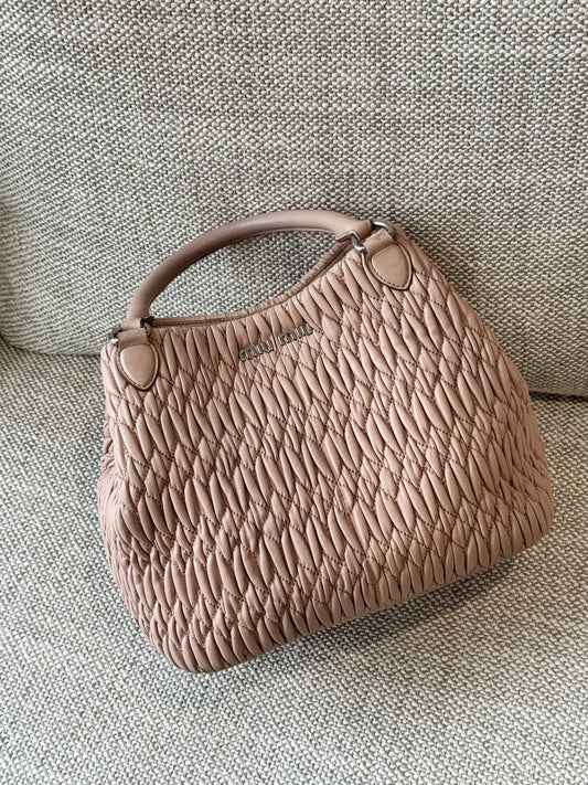 Miu Miu Matelassé Leather Top Handle Bag