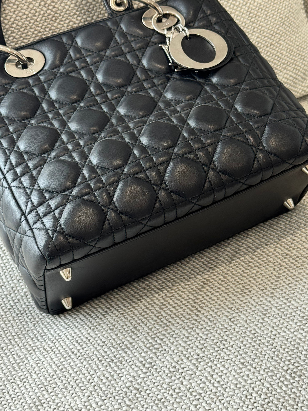 Dior Medium Lady Dior Black Cannage Lambskin Bag