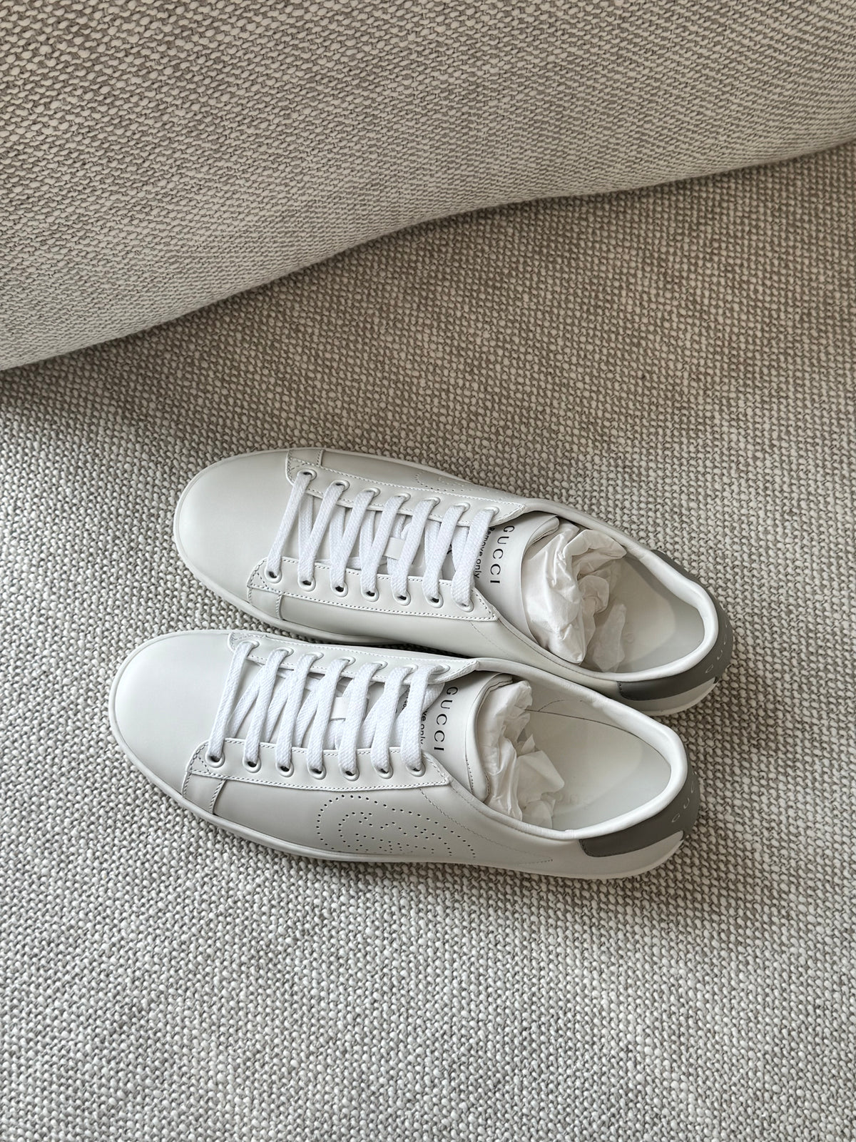 Gucci Ace Leather Sneakers White / Grey