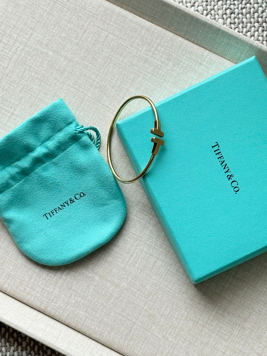Tiffany & Co. T Wire Bracelet 18K Yellow Gold