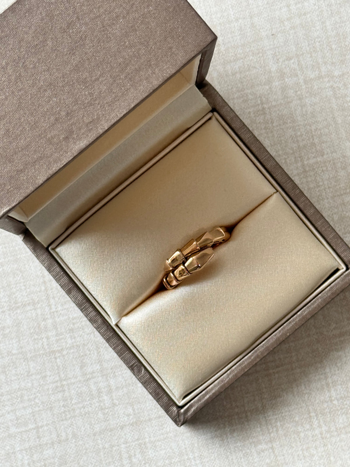 Bvlgari Serpenti Viper Ring 18K Rose Gold Size XS