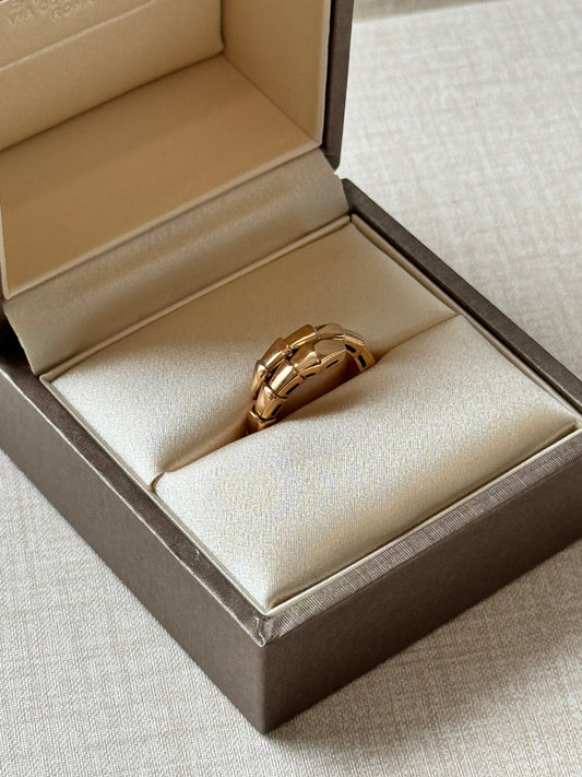 Bvlgari Serpenti Viper Ring 18K Rose Gold Size XS