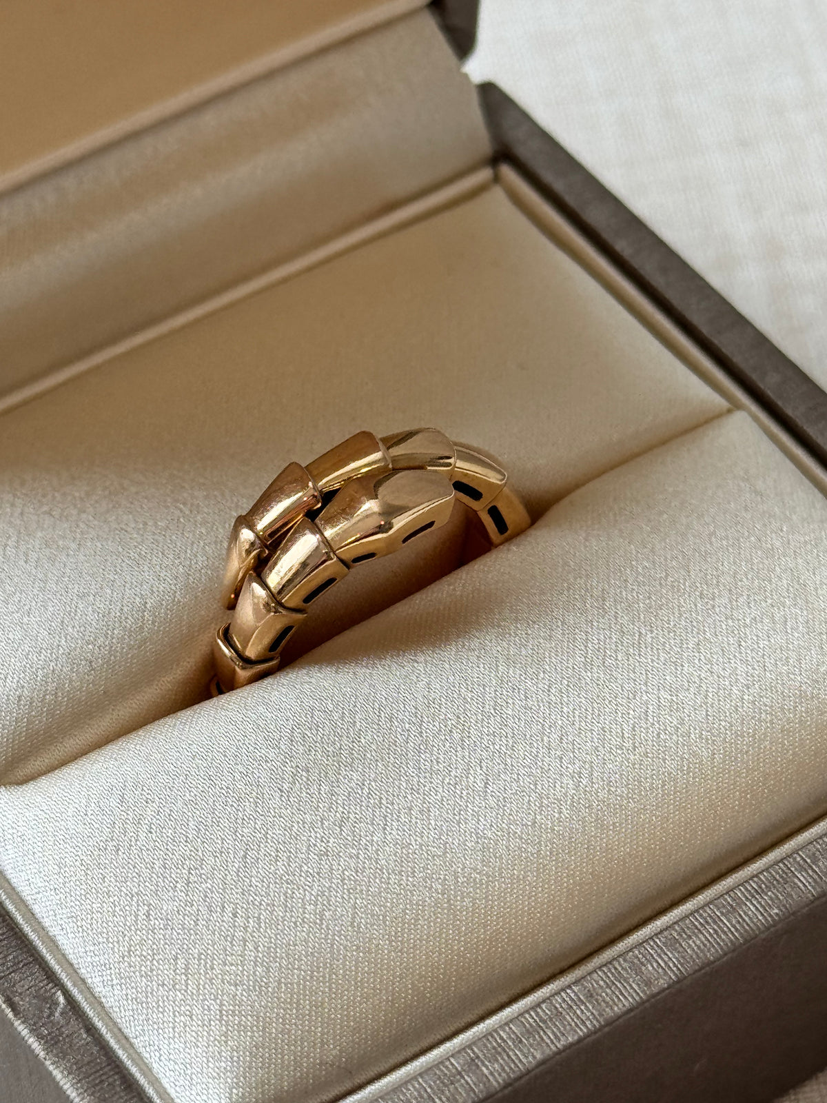 Bvlgari Serpenti Viper Ring 18K Rose Gold Size XS