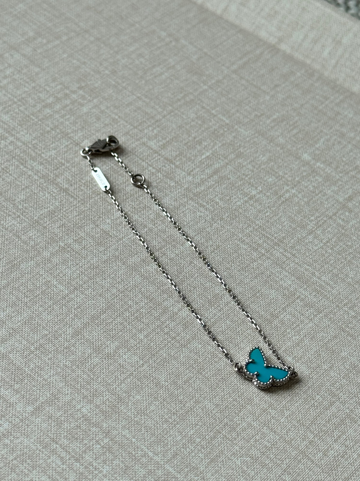 Van Cleef & Arpels Sweet Butterflies Bracelet 18K White Gold Turquoise