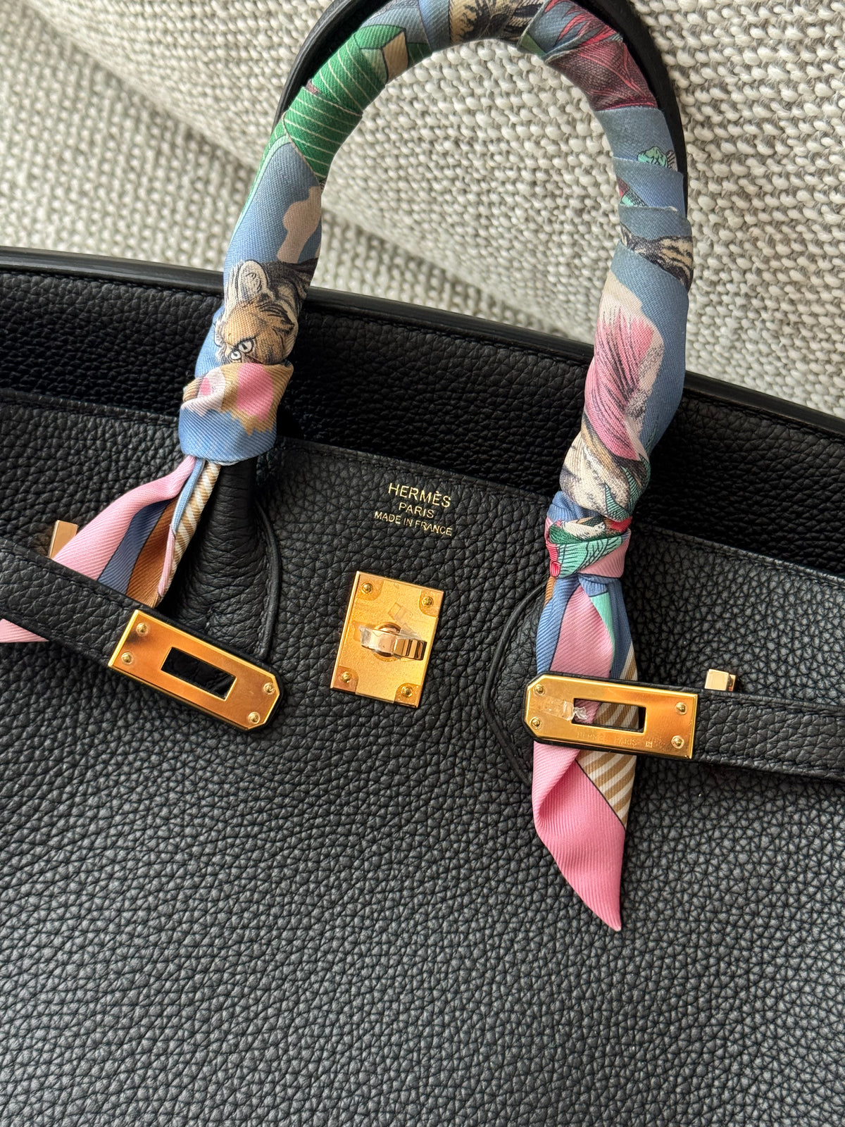 Hermès Birkin 25 Noir Togo Leather Rose Gold Hardware Z Stamp