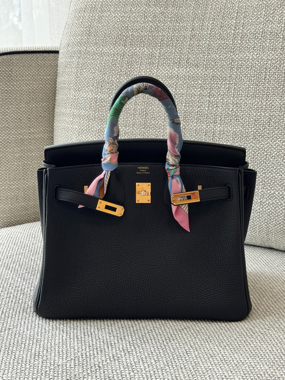 Hermès Birkin 25 Noir Togo Leather Rose Gold Hardware Z Stamp