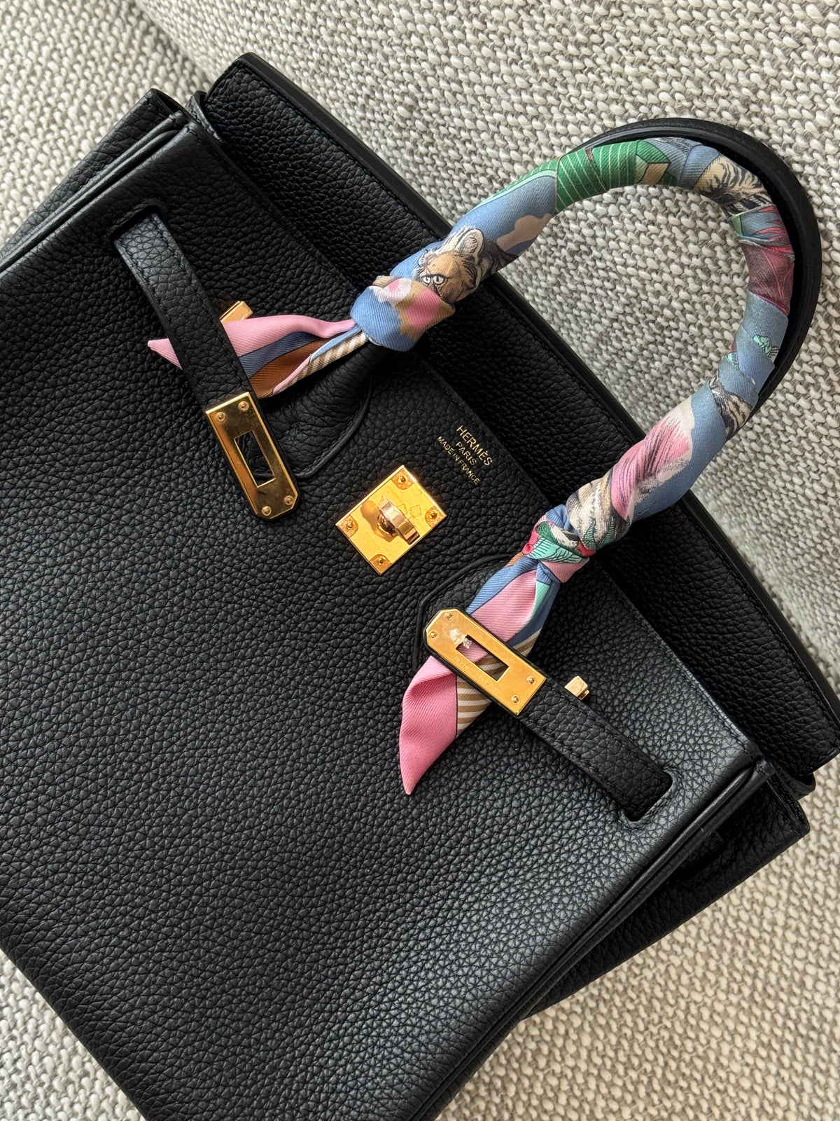 Hermès Birkin 25 Noir Togo Leather Rose Gold Hardware Z Stamp