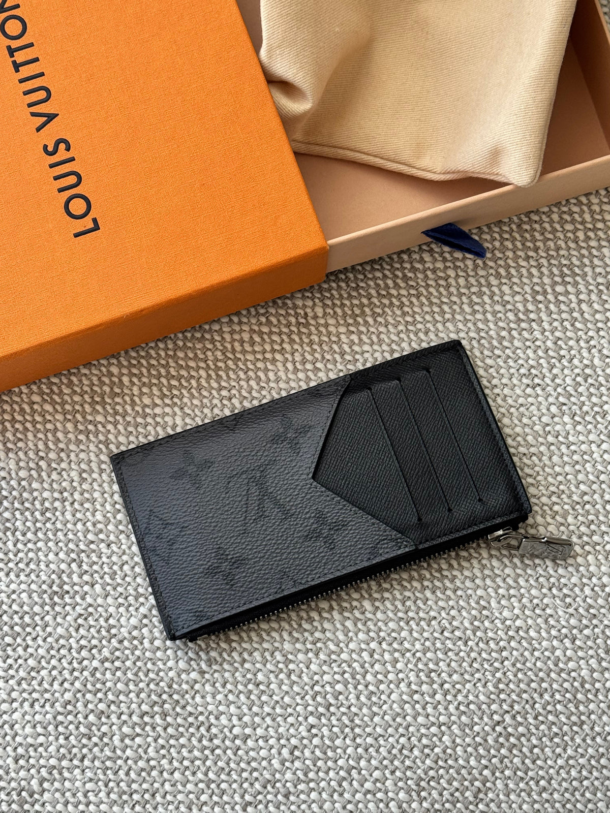 Louis Vuitton Monogram Eclipse Card Holder Wallet with Zip Pocket