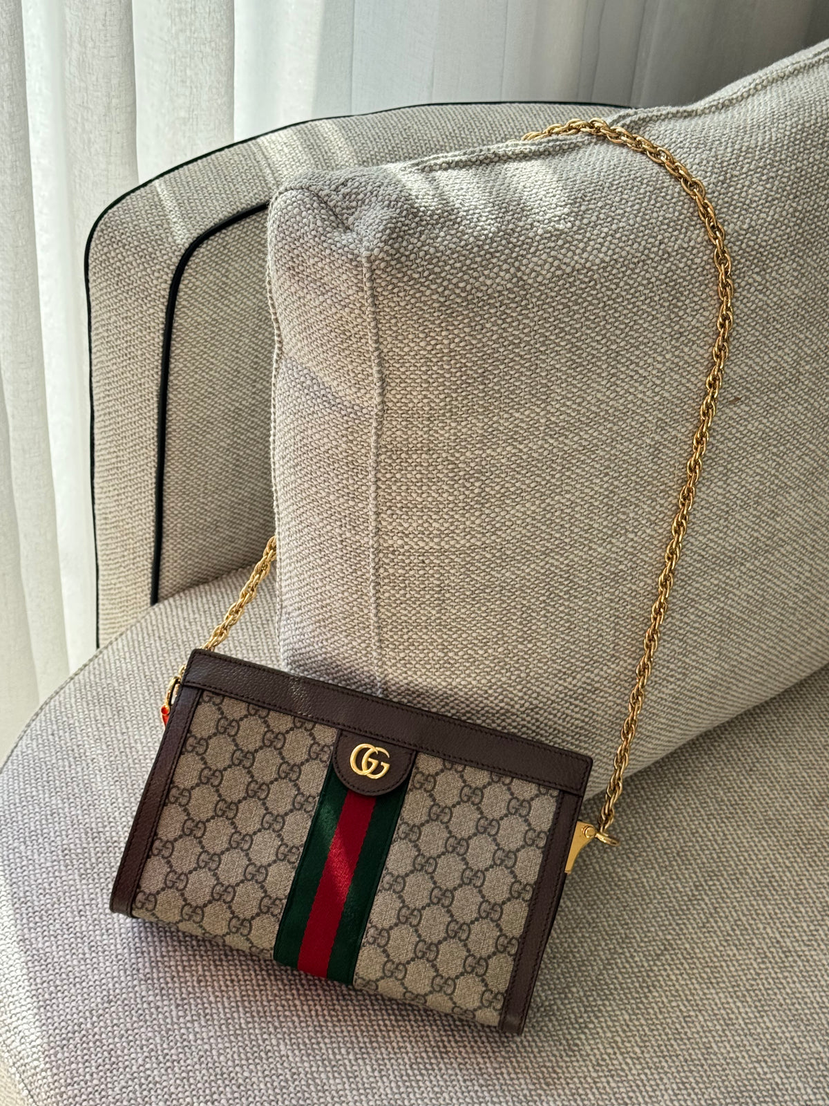 Gucci Ophidia GG Supreme Chain Wallet Crossbody Bag