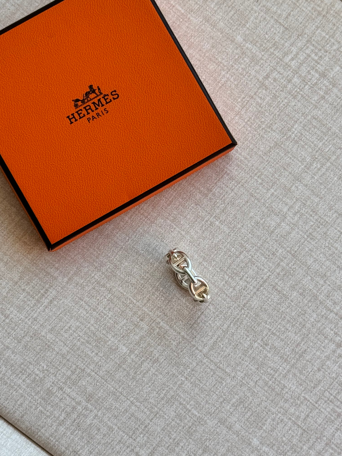 Hermès Farandole Ring 925 Sterling Silver Size 55