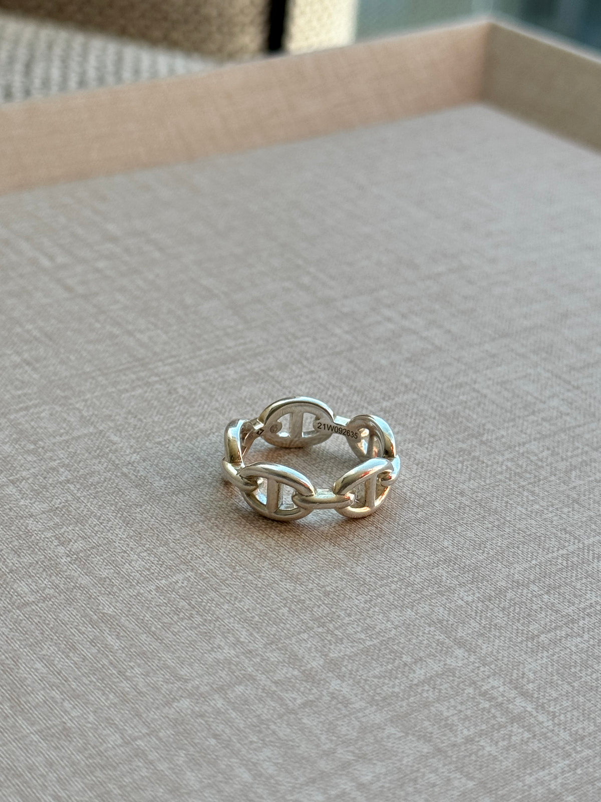Hermès Farandole Ring 925 Sterling Silver Size 55