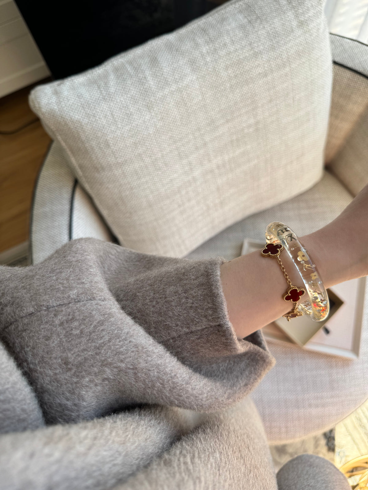 Louis Vuitton Limited Edition Resin Monogram Bracelet – Gold Logo, 5.5cm